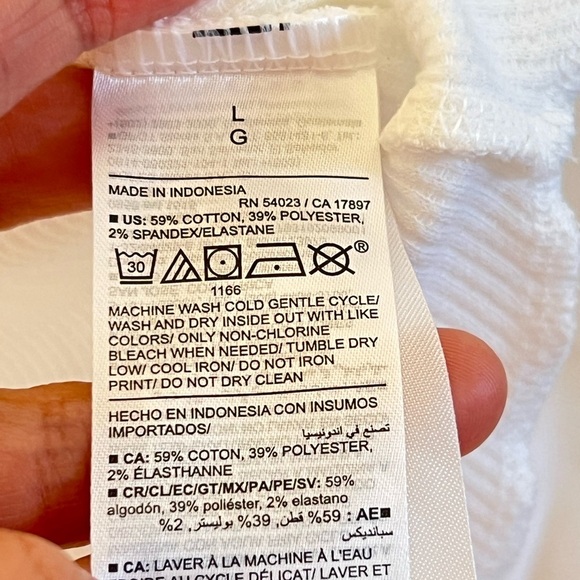 2/$25 Old Navy Womens Thermal White Long Sleeves Waffle Authentic Winter Plaid - Picture 7 of 7